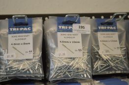 *15x Pack of Dome Herad Rivets 4mm x 8-12mm