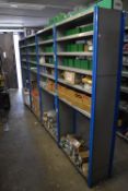 *Four Bays of Adjustable Shelving 98x34cm x 200cm tall (376cm total length) Comprising Five Uprights