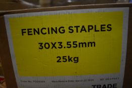 *2x 25kg Box of Fence Staples 30x3.55mm