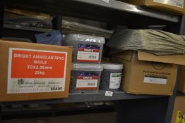 *Contents of Shelf to Include Assorted Bright Angular Ring Nails, and Shank Nails 4x2.65mm,
