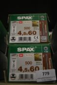 *2x Spax T20 4.5x60 Decking Screws 500pk