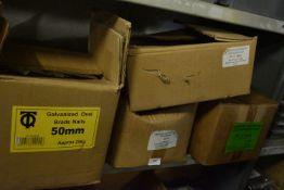 *Contents of Shelf to Include Assorted Sherardised and Ring Shank Nails, Galvanised Oval Brad Nails