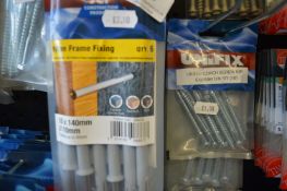 *7x Nylon Frame Fixing 6pk 10x140mm, and 4x Pack of Unifix Coach Bolts 6x65mm and 8x120mm