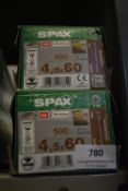 *2x Spax T20 4.5x60 Decking Screws 500pk