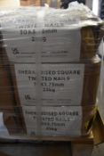 *3x 25kg Box of Sheradised Square Twist Nails 30x3.75mm