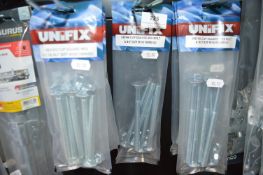 *8x Assorted Packs of Cup Square Hex Bolts M10