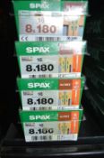 *4x Spax Hi Force T40 8x180 Screws 16pk