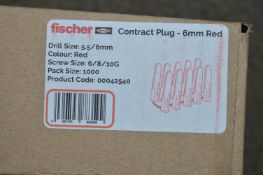 *1x Pack of 1000pc Red Rawl Plugs 6mm