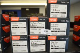 *7x 100pc of Cable Clips 4mm, 6mm, and 10mm