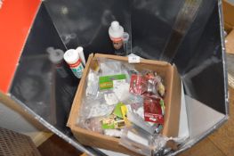 *Tub of Hinges, Screw Covers, Sealer, etc.