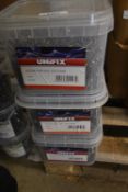 *3x 2.5kg Tub of Bright Round Wire Nails 50x2.65mm