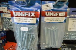 *10x Unifix Roofing Bolts and Nuts M6x80 M6x60