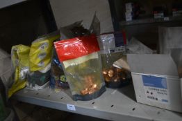 *Contents of Shelf to Include Assorted Copper Disc Rivets, Copper Wire, and Broad Fix Shims