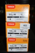 *3x Timco Solo 5x40 Chipboard & Wood Screws 200pk