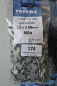 *6x Bag of Clout ELH Galvanised Nails 13mm