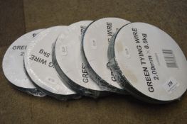 *5x 5kg Roll of Green Wire 2mm