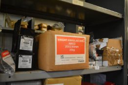 *Contents of Shelf to Include Assorted Tech Screws, and Bright Angular Ring Nails