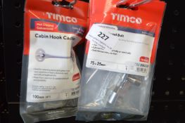 *Timco Cabin Hook Cast Iron and 4x Pack of Timco Straight Barrel Bolts