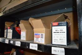 *Contents of Shelf to Include Assorted Carriage Bolts, Cup Square Bolts, etc.