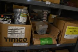 *Contents of Shelf to Include Galvanised Spring Heads, Galvanised Clout Nails, and Sheradised