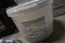 *1x 5kg Tub of Copper Clout Nails 2.65x30mm