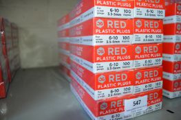 *20x Wall Plugs 3.5-5mm Red 100pk