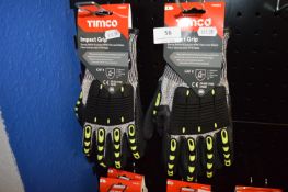 *Two Pairs of Timco Impact Grip Gloves Size: M and L