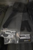 *3x Taurus Epoxy Black Straight Band and Hook on Plate Hinges 400mm