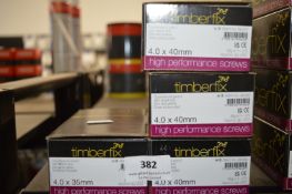 *1x Timber Fix 4x35mm CSK Screws 200pk, 3x Timber Fix 4x40mm CSK Screws 200pk