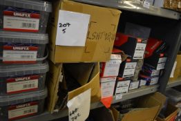 *Contents of Shelf to Include Assorted Timber Light Section Screws, Self Drilling Screws, and