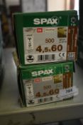 *2x Spax T20 4.5x60 Decking Screws 500pk