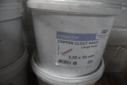 *1x 5kg Tub of Copper Clout Nails 3.35x30mm