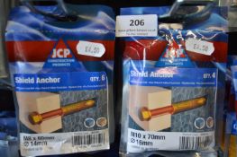 *9x Packs of Shield Anchor Bolts M8x60 and M10x70mm