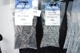 *2x Bag of Panel Pins 40mm, and a Bag of Round Wire Galvanised Pins 50mm