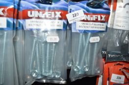 *8x Packs of Unifix Cup Square Hex Bolts & Nuts M10x 100m and 75mm