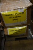 *2x 25kg Box of Fencing Staples 40x4mm
