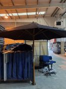 *3m Garden Umbrella 50mm Pole Wind up Stainless Handle and Hardwood Framework