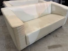 *Pair of White/Cream 2 Seater Sofas Need a Clean