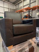 *Pair of Black Faux Leather Armchairs