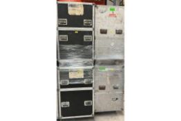 *Large Flight Case including 4 Seater Modular Leather Sofa in Black