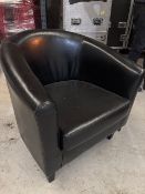*3 x Small Black Faux Tub Chair