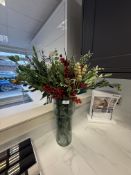 *Dried Flower Arrangement in Glass Vase