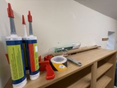 *Assorted Sealants, Tape Dispenser, and Non-Slip Safety Table