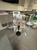 *Three Champagne Flutes, and Three Storage Boxes