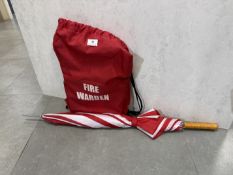 *Fire Warden Marshall Bib, and Red & White Umbrella