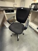 *Charcoal Gas-Lift Office Chair with Arms on Chrome Base