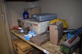 *Contents of Shelf to Include Boring Chuck, Drill Bits, Milling Machine Chuck, etc.
