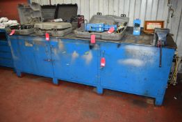 *Steel Three Door Workbench/Storage Cabinet 380x90cm (Vice not included)