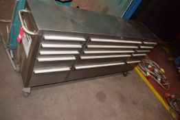 *US Pro Tools Stainless Steel Multi Drawer Tool Cabinet 180cm long