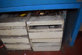 *Two Steel Three Drawer Cabinets 75x46cm x 55cm tall and Contents
